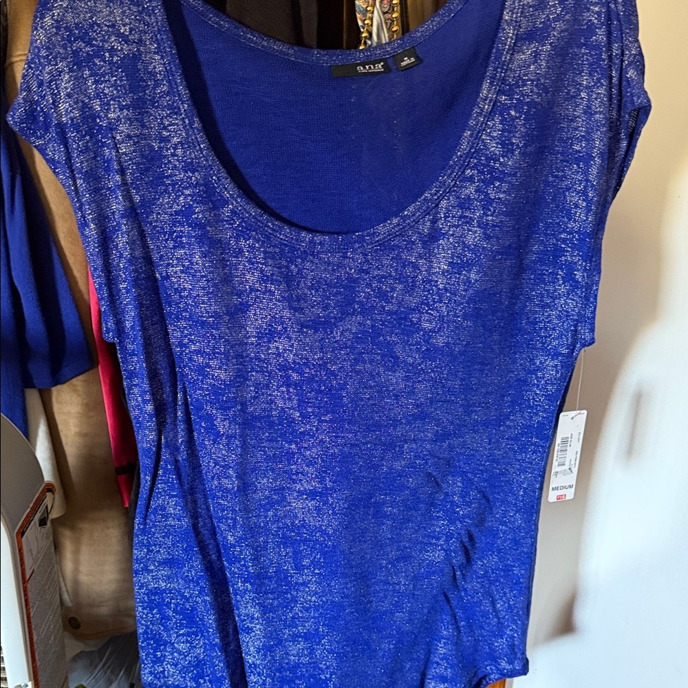 A.N.A Cobalt Blue Short Sleeve Top